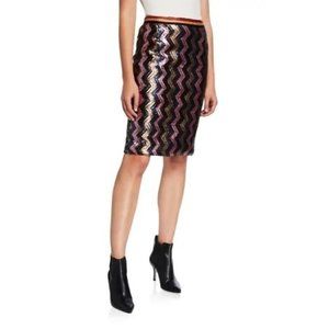 Le Superbe NWT Sequin Pencil Skirt Sundowner Knee Length Purple Blue Gold 4